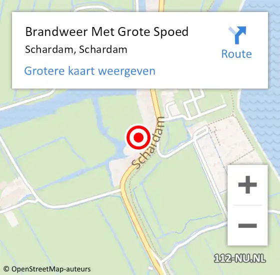 Locatie op kaart van de 112 melding: Brandweer Met Grote Spoed Naar Schardam, Schardam op 18 juli 2021 13:41