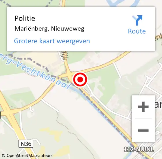 Locatie op kaart van de 112 melding: Politie Mariënberg, Nieuweweg op 18 juli 2021 13:52