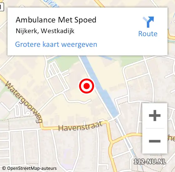 Locatie op kaart van de 112 melding: Ambulance Met Spoed Naar Nijkerk, Westkadijk op 18 juli 2021 14:03