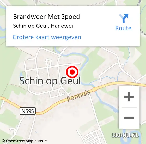 Locatie op kaart van de 112 melding: Brandweer Met Spoed Naar Schin op Geul, Hanewei op 18 juli 2021 14:06