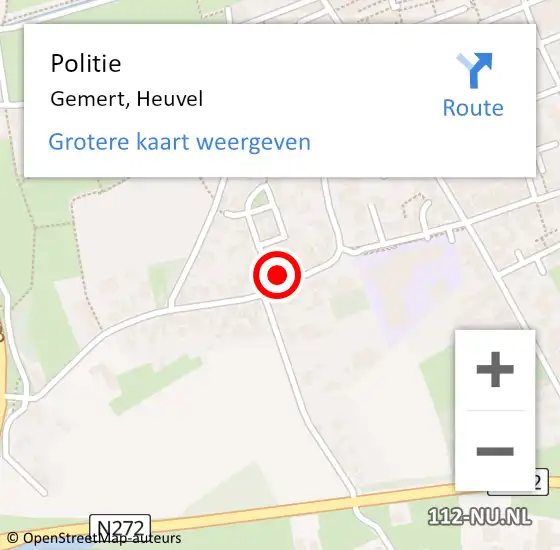 Locatie op kaart van de 112 melding: Politie Gemert, Heuvel op 18 juli 2021 14:07