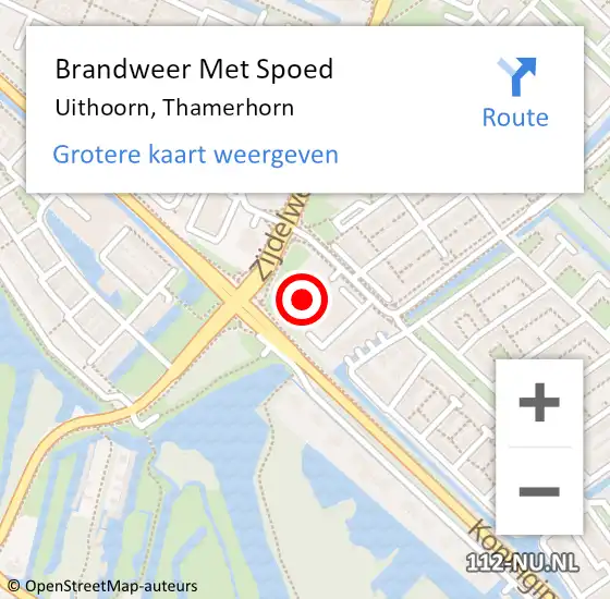 Locatie op kaart van de 112 melding: Brandweer Met Spoed Naar Uithoorn, Thamerhorn op 18 juli 2021 14:36