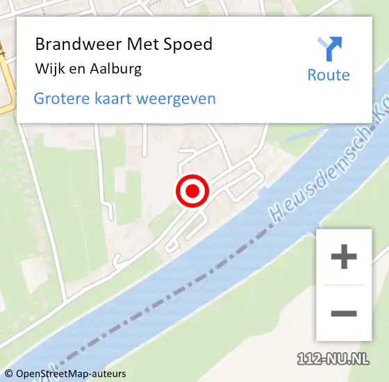 Locatie op kaart van de 112 melding: Brandweer Met Spoed Naar Wijk en Aalburg op 18 juli 2021 14:51