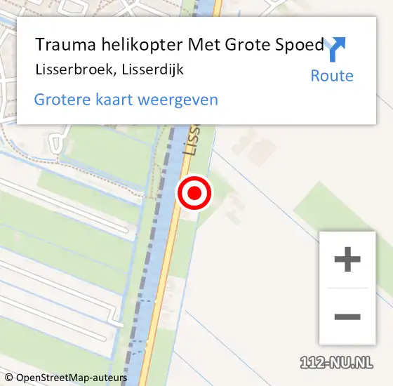 Locatie op kaart van de 112 melding: Trauma helikopter Met Grote Spoed Naar Lisserbroek, Lisserdijk op 18 juli 2021 14:57