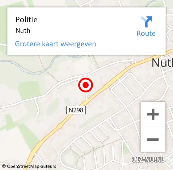 Locatie op kaart van de 112 melding: Politie Nuth op 18 juli 2021 15:00