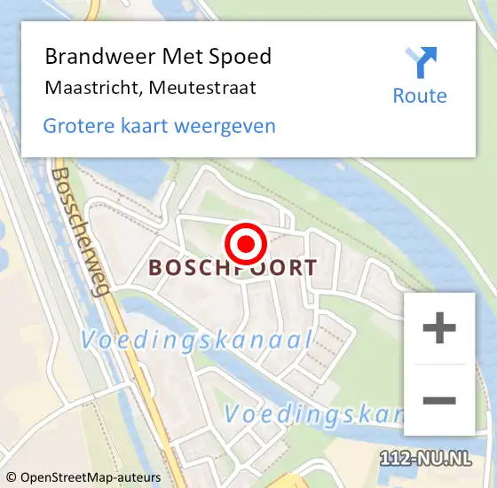 Locatie op kaart van de 112 melding: Brandweer Met Spoed Naar Maastricht, Meutestraat op 18 juli 2021 15:29