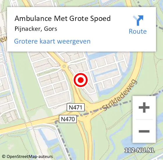 Locatie op kaart van de 112 melding: Ambulance Met Grote Spoed Naar Pijnacker, Gors op 18 juli 2021 15:48