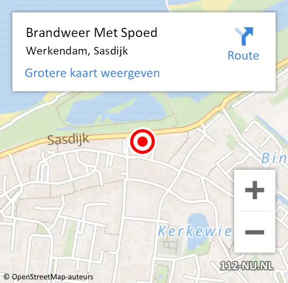 Locatie op kaart van de 112 melding: Brandweer Met Spoed Naar Werkendam, Sasdijk op 18 juli 2021 15:51