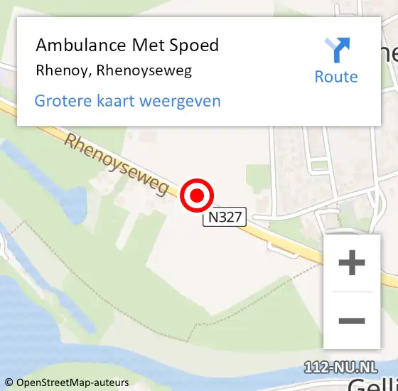 Locatie op kaart van de 112 melding: Ambulance Met Spoed Naar Rhenoy, Rhenoyseweg op 18 juli 2021 15:59