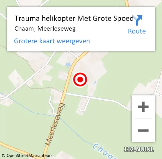 Locatie op kaart van de 112 melding: Trauma helikopter Met Grote Spoed Naar Chaam, Meerleseweg op 18 juli 2021 16:13