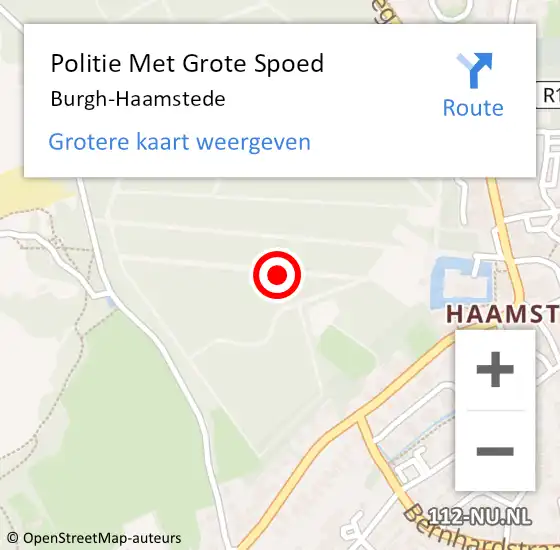 Locatie op kaart van de 112 melding: Politie Met Grote Spoed Naar Burgh-Haamstede op 18 juli 2021 16:32