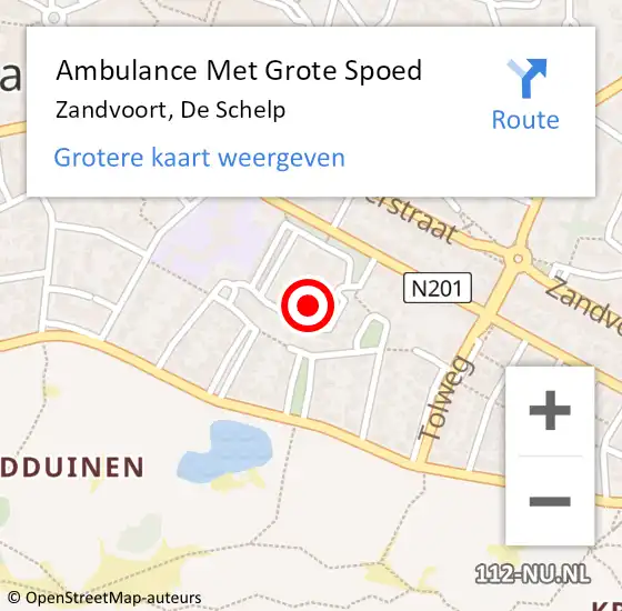 Locatie op kaart van de 112 melding: Ambulance Met Grote Spoed Naar Zandvoort, De Schelp op 18 juli 2021 16:54