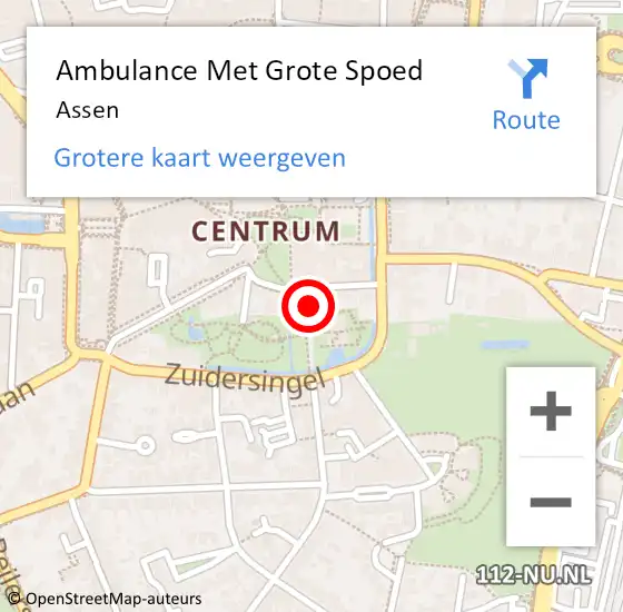 Locatie op kaart van de 112 melding: Ambulance Met Grote Spoed Naar Assen op 18 juli 2021 17:00