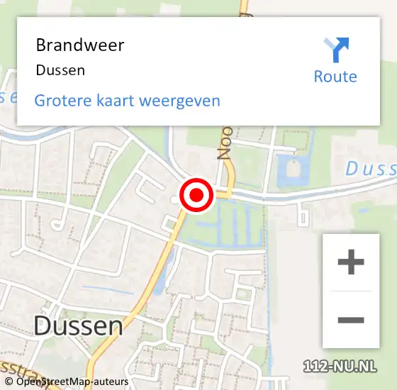 Locatie op kaart van de 112 melding: Brandweer Dussen op 16 juni 2014 21:37