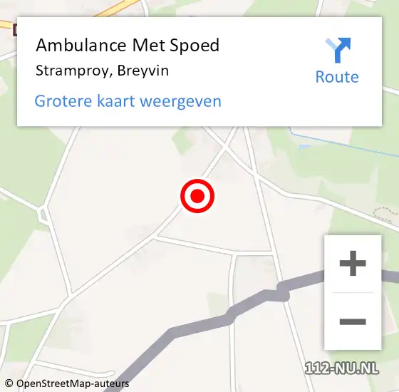 Locatie op kaart van de 112 melding: Ambulance Met Spoed Naar Stramproy, Breyvin op 18 juli 2021 17:36