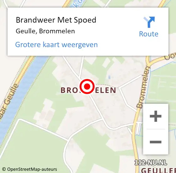 Locatie op kaart van de 112 melding: Brandweer Met Spoed Naar Geulle, Brommelen op 18 juli 2021 17:44