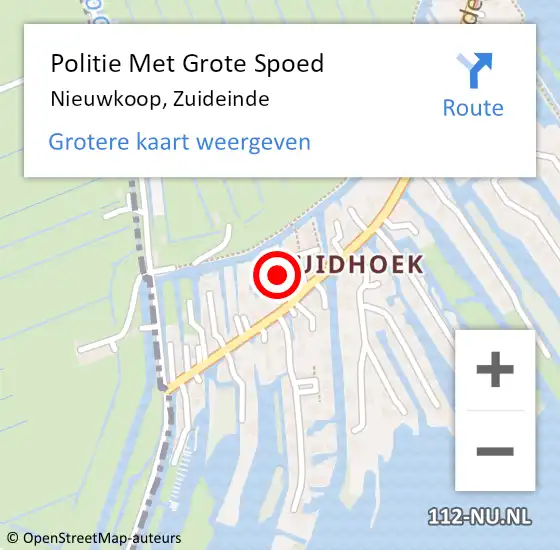 Locatie op kaart van de 112 melding: Politie Met Grote Spoed Naar Nieuwkoop, Zuideinde op 18 juli 2021 18:02