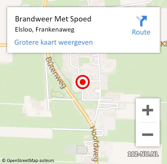 Locatie op kaart van de 112 melding: Brandweer Met Spoed Naar Elsloo, Frankenaweg op 18 juli 2021 18:28