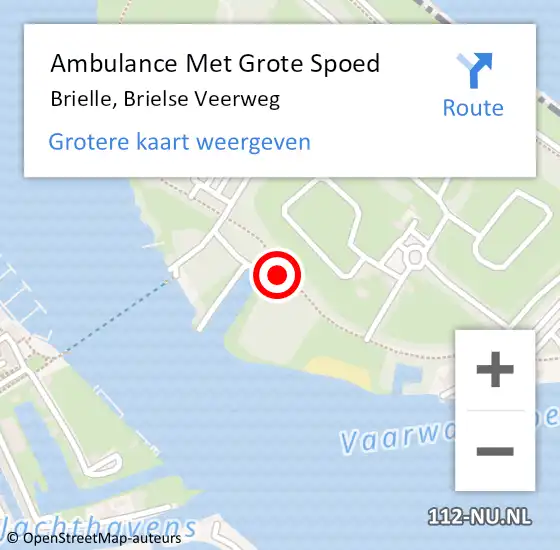 Locatie op kaart van de 112 melding: Ambulance Met Grote Spoed Naar Brielle, Brielse Veerweg op 18 juli 2021 18:37