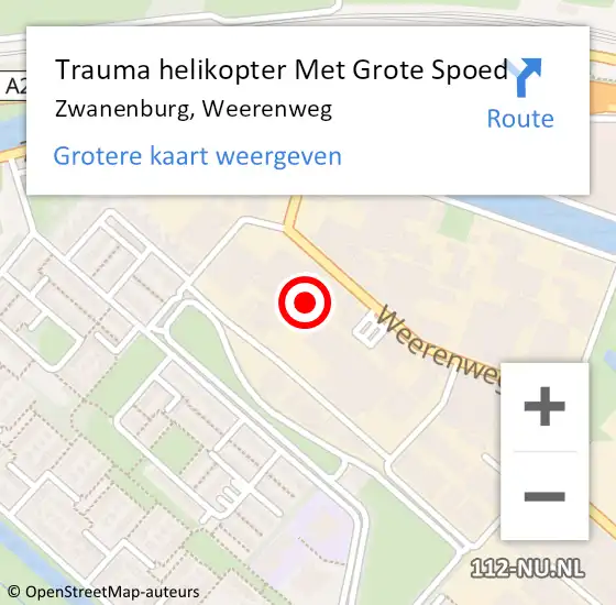 Locatie op kaart van de 112 melding: Trauma helikopter Met Grote Spoed Naar Zwanenburg, Weerenweg op 18 juli 2021 18:38