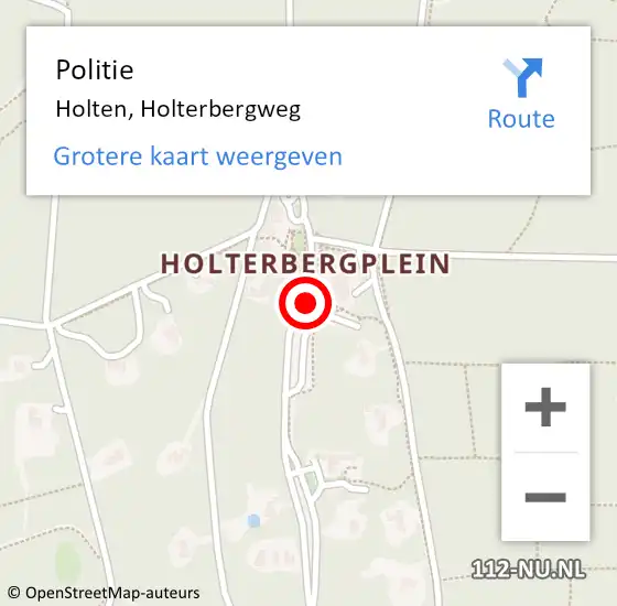 Locatie op kaart van de 112 melding: Politie Holten, Holterbergweg op 18 juli 2021 18:40