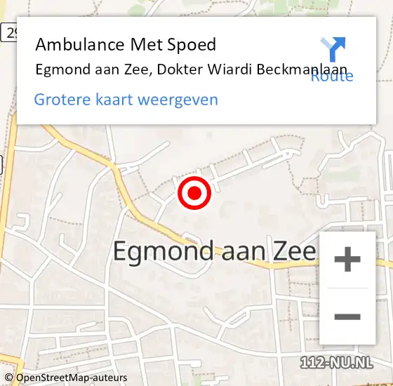 Locatie op kaart van de 112 melding: Ambulance Met Spoed Naar Egmond aan Zee, Dokter Wiardi Beckmanlaan op 18 juli 2021 18:42