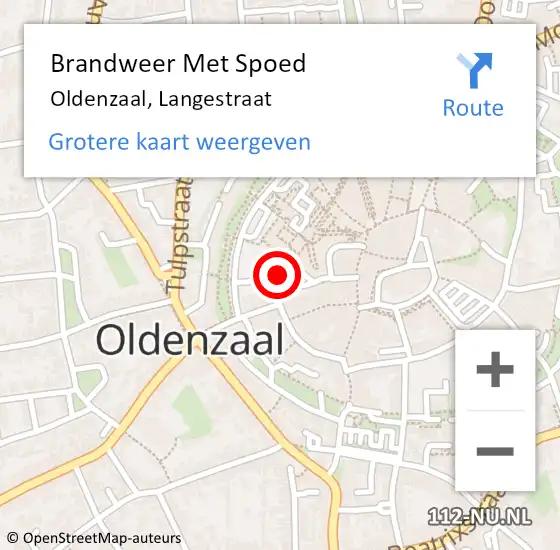 Locatie op kaart van de 112 melding: Brandweer Met Spoed Naar Oldenzaal, Langestraat op 18 juli 2021 19:01