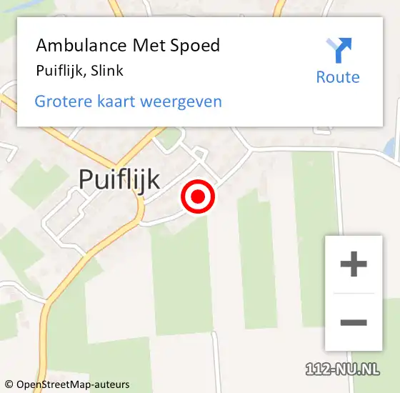 Locatie op kaart van de 112 melding: Ambulance Met Spoed Naar Puiflijk, Slink op 18 juli 2021 19:22