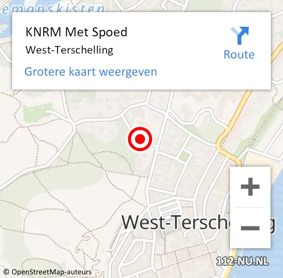 Locatie op kaart van de 112 melding: KNRM Met Spoed Naar West-Terschelling op 18 juli 2021 20:45