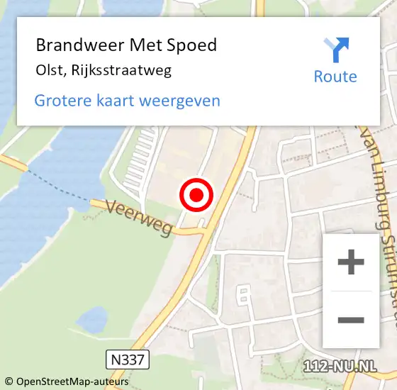 Locatie op kaart van de 112 melding: Brandweer Met Spoed Naar Olst, Rijksstraatweg op 18 juli 2021 21:13