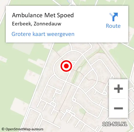 Locatie op kaart van de 112 melding: Ambulance Met Spoed Naar Eerbeek, Zonnedauw op 18 juli 2021 21:23