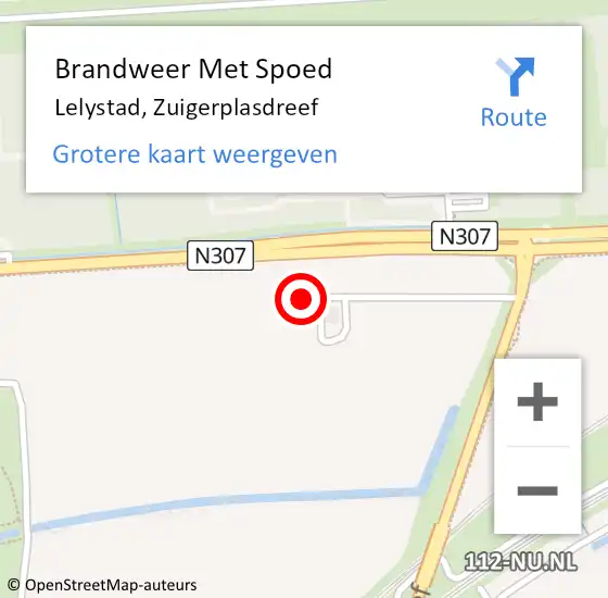 Locatie op kaart van de 112 melding: Brandweer Met Spoed Naar Lelystad, Zuigerplasdreef op 18 juli 2021 21:42