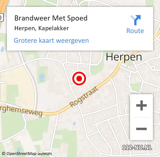 Locatie op kaart van de 112 melding: Brandweer Met Spoed Naar Herpen, Kapelakker op 18 juli 2021 21:44