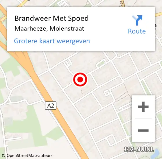 Locatie op kaart van de 112 melding: Brandweer Met Spoed Naar Maarheeze, Molenstraat op 18 juli 2021 22:04