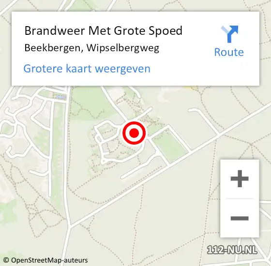 Locatie op kaart van de 112 melding: Brandweer Met Grote Spoed Naar Beekbergen, Wipselbergweg op 18 juli 2021 22:08