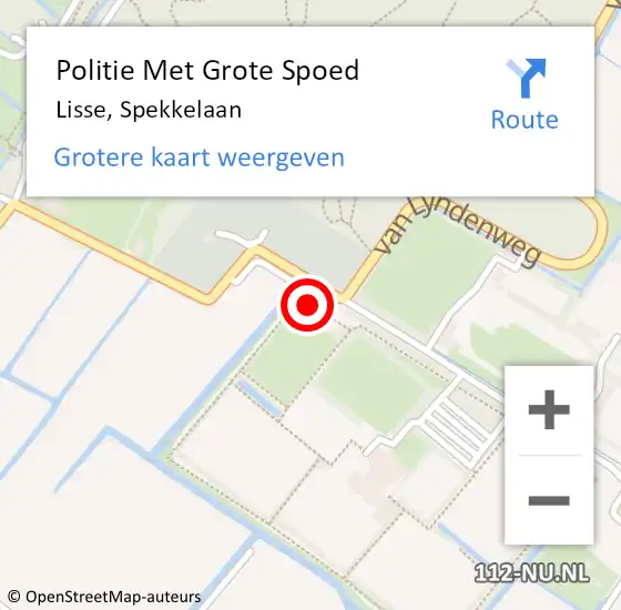 Locatie op kaart van de 112 melding: Politie Met Grote Spoed Naar Lisse, Spekkelaan op 18 juli 2021 22:09