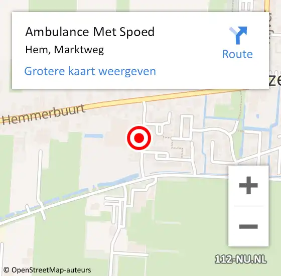 Locatie op kaart van de 112 melding: Ambulance Met Spoed Naar Hem, Marktweg op 18 juli 2021 22:12