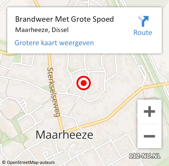 Locatie op kaart van de 112 melding: Brandweer Met Grote Spoed Naar Maarheeze, Dissel op 18 juli 2021 22:18