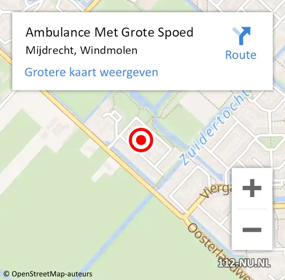 Locatie op kaart van de 112 melding: Ambulance Met Grote Spoed Naar Mijdrecht, Windmolen op 18 juli 2021 23:57