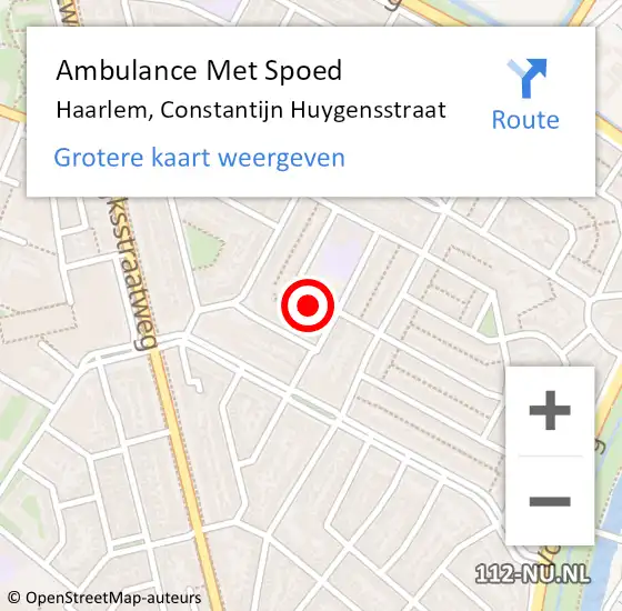 Locatie op kaart van de 112 melding: Ambulance Met Spoed Naar Haarlem, Constantijn Huygensstraat op 19 juli 2021 00:07