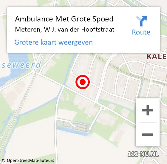 Locatie op kaart van de 112 melding: Ambulance Met Grote Spoed Naar Meteren, W.J. van der Hooftstraat op 19 juli 2021 00:13