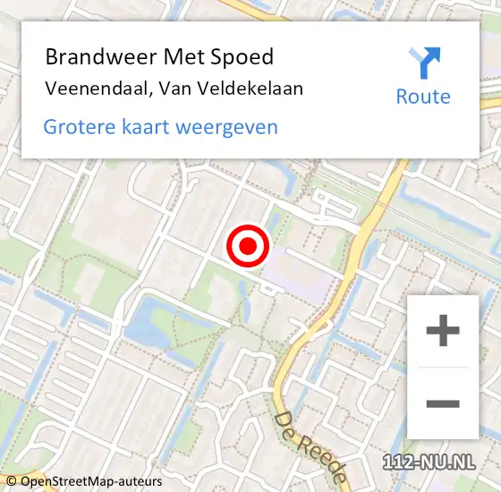 Locatie op kaart van de 112 melding: Brandweer Met Spoed Naar Veenendaal, Van Veldekelaan op 19 juli 2021 00:24