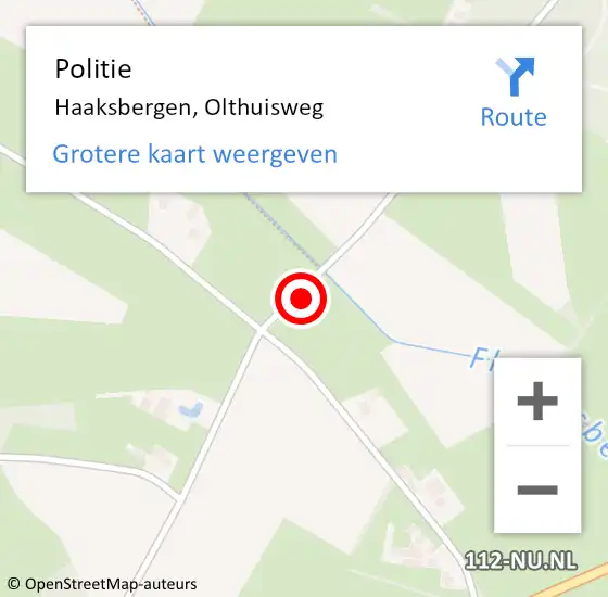 Locatie op kaart van de 112 melding: Politie Haaksbergen, Olthuisweg op 19 juli 2021 00:27