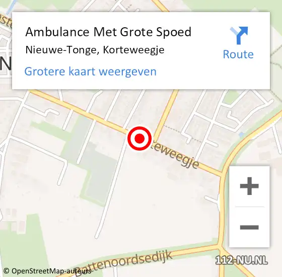 Locatie op kaart van de 112 melding: Ambulance Met Grote Spoed Naar Nieuwe-Tonge, Korteweegje op 16 juni 2014 22:34