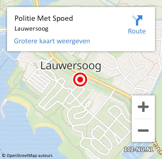 Locatie op kaart van de 112 melding: Politie Met Spoed Naar Lauwersoog op 19 juli 2021 02:05