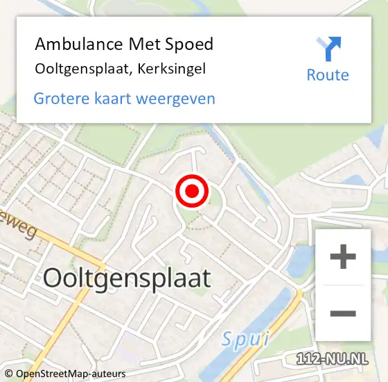 Locatie op kaart van de 112 melding: Ambulance Met Spoed Naar Ooltgensplaat, Kerksingel op 19 juli 2021 03:23