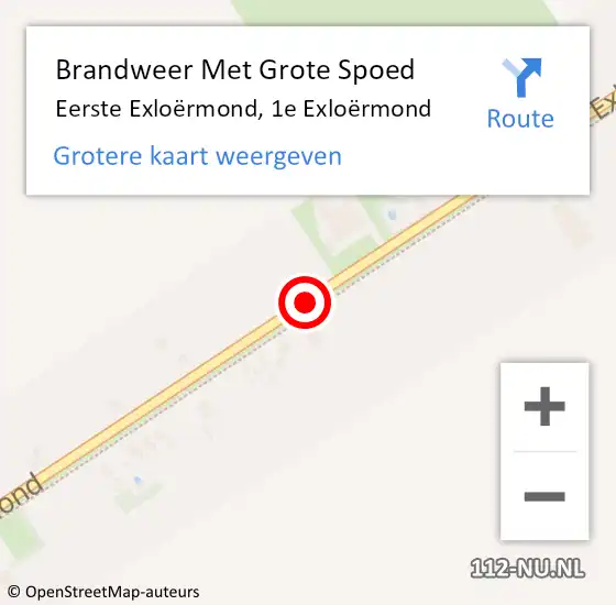 Locatie op kaart van de 112 melding: Brandweer Met Grote Spoed Naar Eerste Exloërmond, 1e Exloërmond op 19 juli 2021 03:38