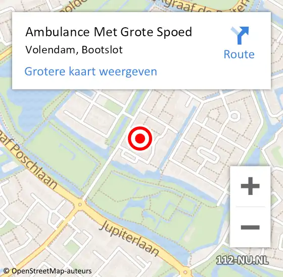 Locatie op kaart van de 112 melding: Ambulance Met Grote Spoed Naar Volendam, Bootslot op 19 juli 2021 04:01