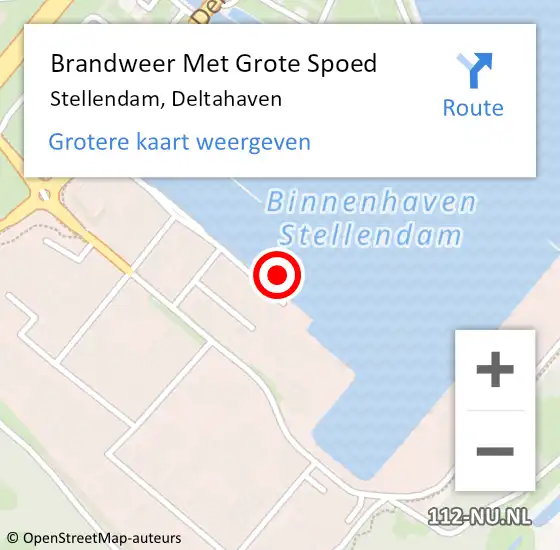 Locatie op kaart van de 112 melding: Brandweer Met Grote Spoed Naar Stellendam, Deltahaven op 19 juli 2021 04:27