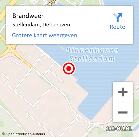 Locatie op kaart van de 112 melding: Brandweer Stellendam, Deltahaven op 19 juli 2021 05:51